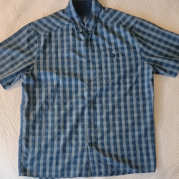 Under Armour Other - Under Armour Men's Blue Checkered Button Down Shirt